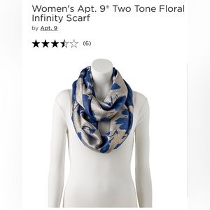 Two tone floral infinity scarf